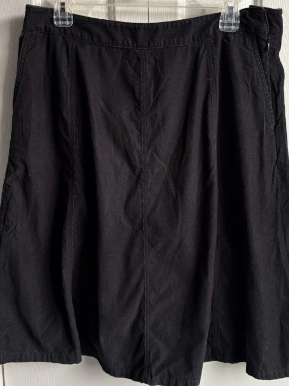 L.L. Bean Black A-Line Cotton Skirt